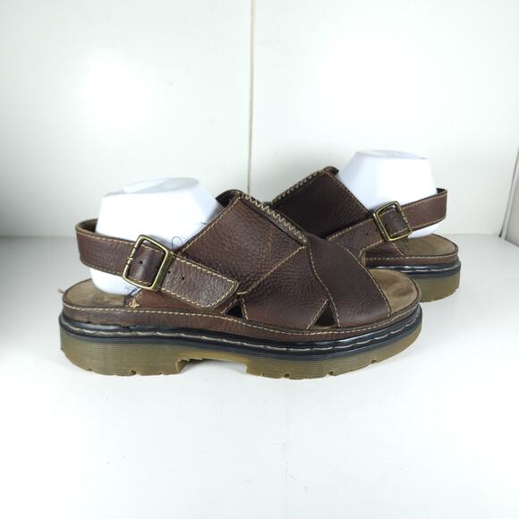 Dr. Martens Vtg Y2K Men\'s US 12 Brown Leather Strappy Fisherman Sandals England main image 7